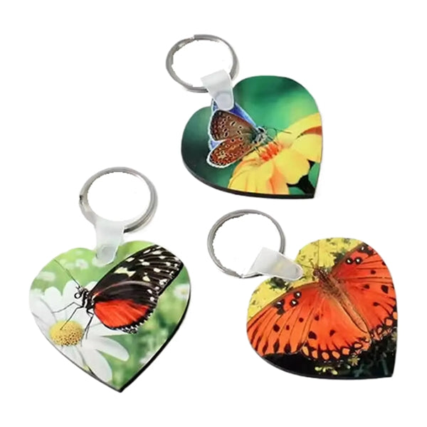 Heart Design MDF Keychain