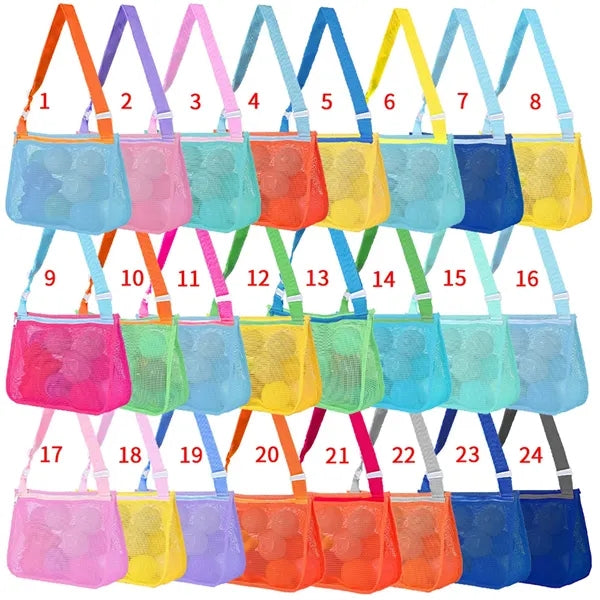Adjustable Shoulder Beach Mesh Toy Handheld Bag