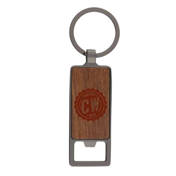 Wood Inlay Keytag with Bottle Opener