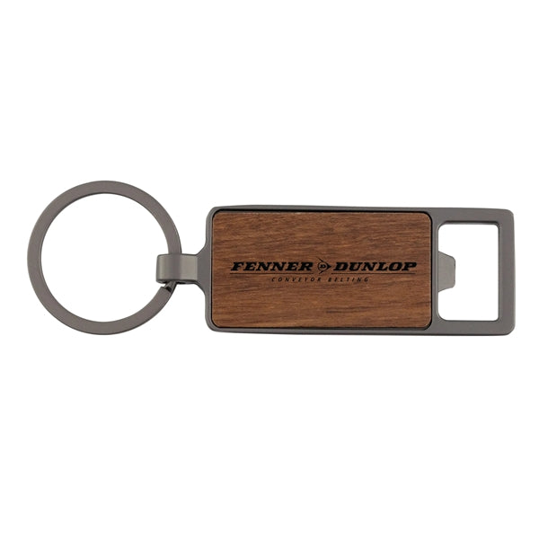Wood Inlay Keytag with Bottle Opener