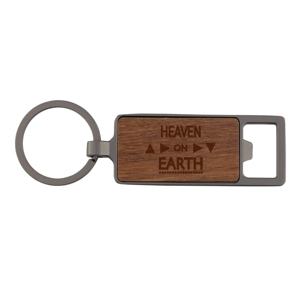 Wood Inlay Keytag with Bottle Opener