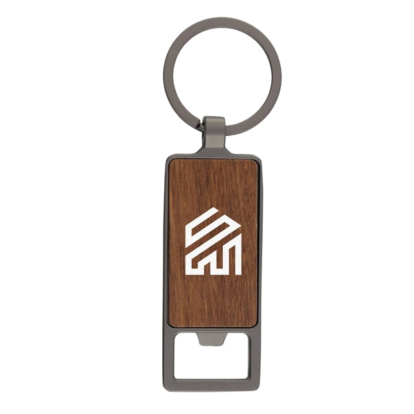 Wood Inlay Keytag with Bottle Opener