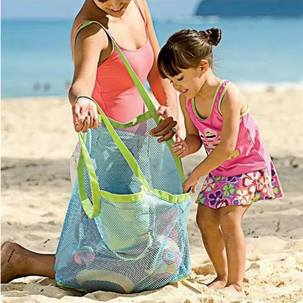 Large Foldable Mesh Beach Toy Tote Bag