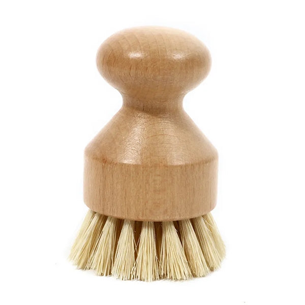 Round Top Shape Bamboo Cleaning Scrub Pot Brush