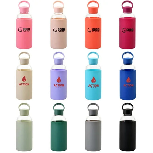 20 OZ Glass Water Bottle With Non-Slip Silicone Sleeve