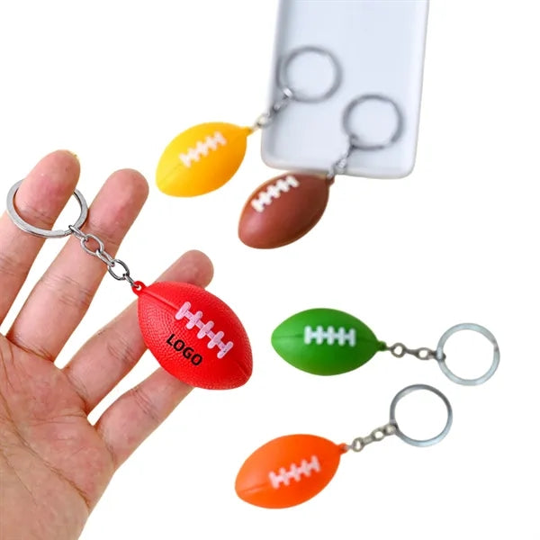 Mini Football Stress Ball Keychain
