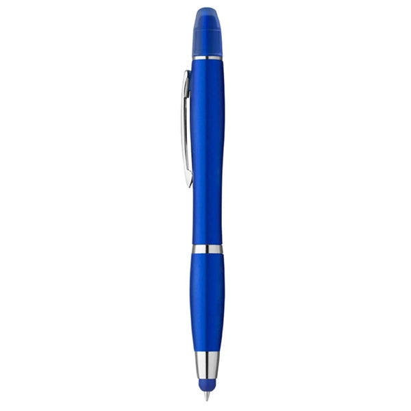 3-in-1 Plastic Ballpoint Pen with Highlighter and Soft Touch
