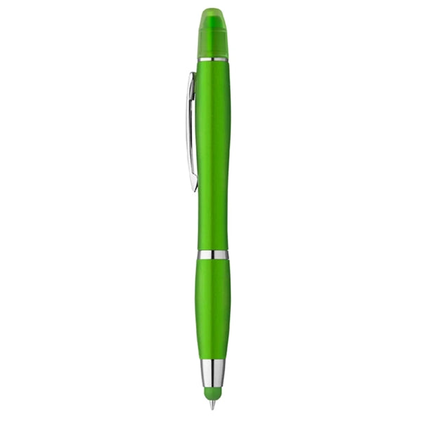 3-in-1 Plastic Ballpoint Pen with Highlighter and Soft Touch