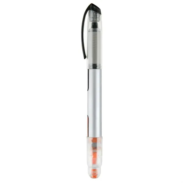 2-in-1 Plastic Rollerball Pen with Highlighter