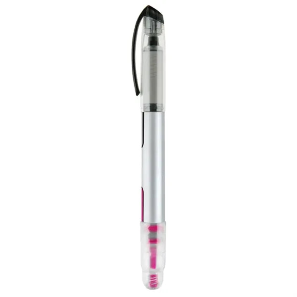 2-in-1 Plastic Rollerball Pen with Highlighter