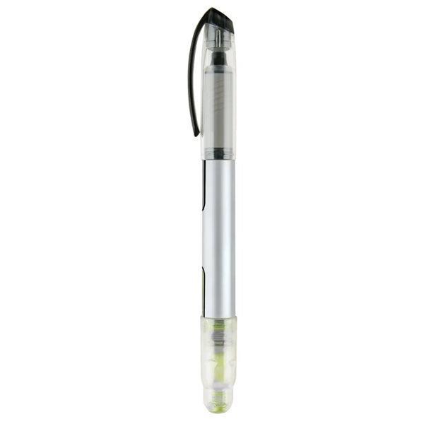 2-in-1 Plastic Rollerball Pen with Highlighter