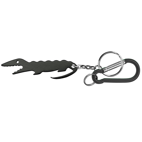 Alligator shaped bottle opener keychain with carabiner