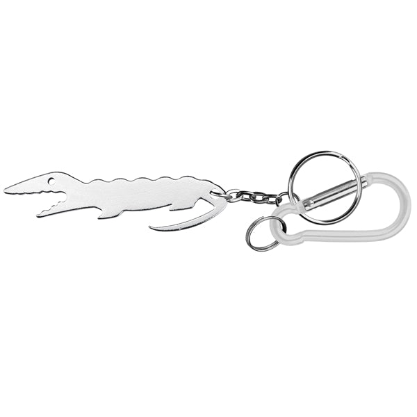 Alligator shaped bottle opener keychain with carabiner