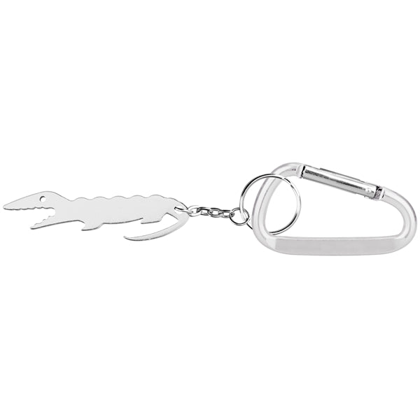 Alligator shaped bottle opener keychain with carabiner