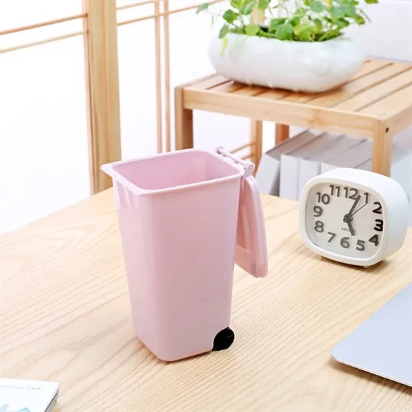 Mini Wheelie Trash Can Household Clean Waste Bins