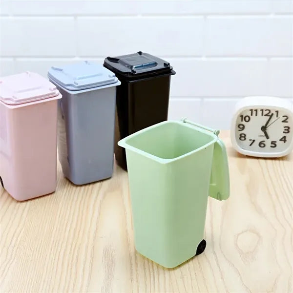 Mini Wheelie Trash Can Household Clean Waste Bins