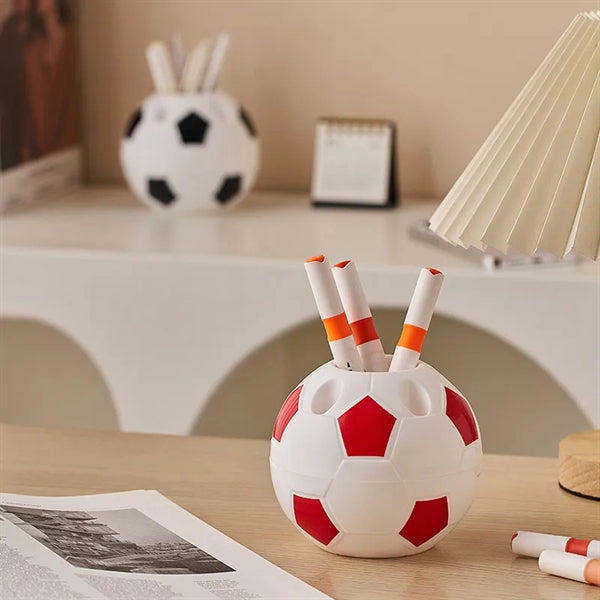 Football Soccer Pen Holder Toothbrush Container Desk Decor