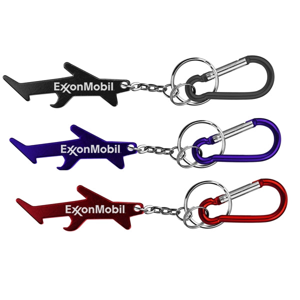 Plane / aircraft shape bottle opener keychain