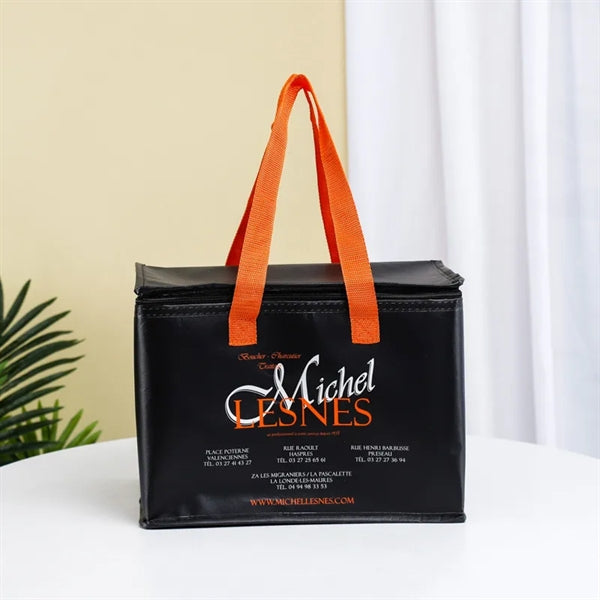 Logo Nylon 6-Pack Insulated Zippered Cooler Bag