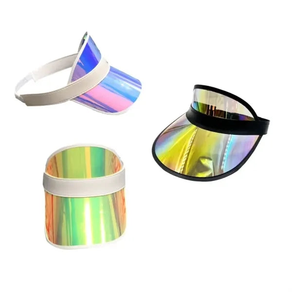 Holographic PVC Sun Visor Hats