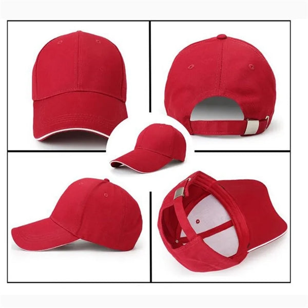 6 panel structured Baseball Caps w/ Metal Tuck in Buckle