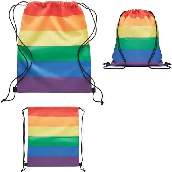 Drawstring Bag Large Capacity Rainbow Storage Pouch