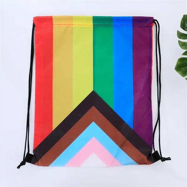 Drawstring Bag Large Capacity Rainbow Storage Pouch