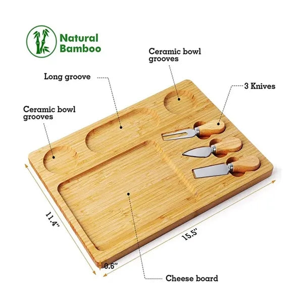 Bamboo Cheese Board knife Set