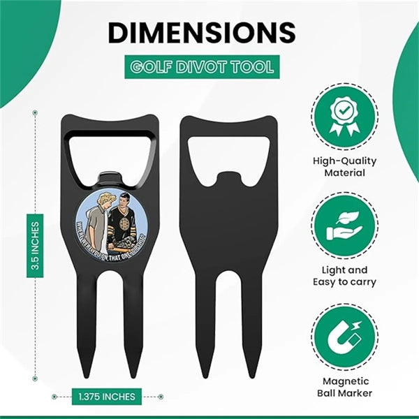 6-in-1 Bottle Opener Senior Golf Divot Tool Aluminum Alloy