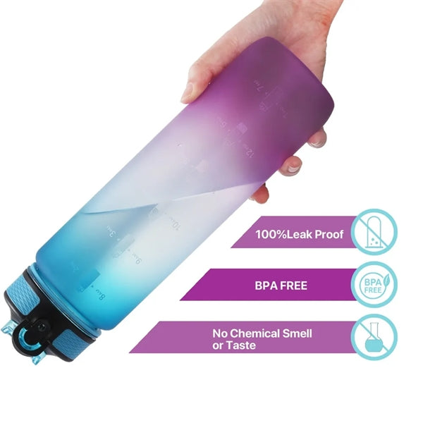 32 Oz Water Bottle With Time Marker And Carry Strap