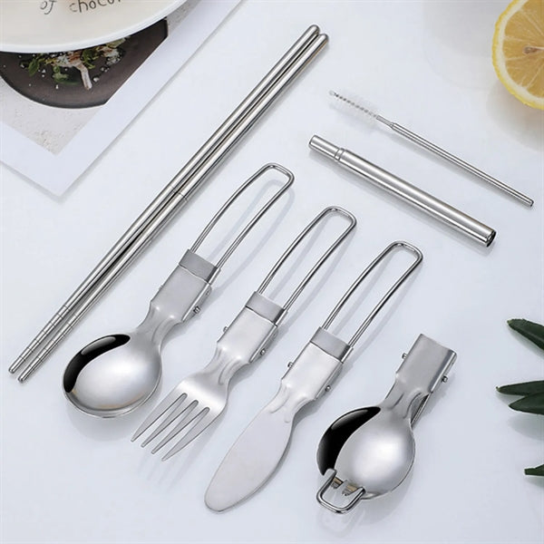 Outdoor 7-in-1 Folding Utensils Set Stainless Steel