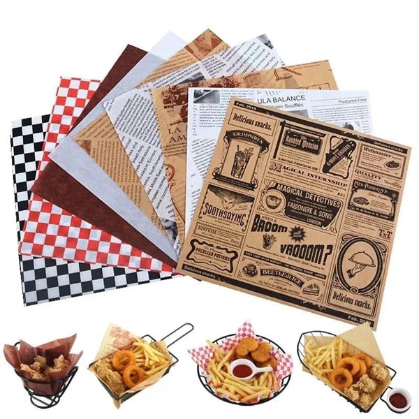 Printed Sandwich Hamburger Food Wrapper Paper