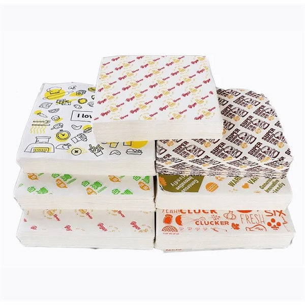 Printed Sandwich Hamburger Food Wrapper Paper