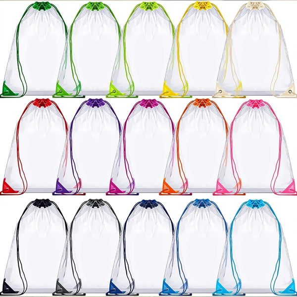 Transparent Drawstring Backpack Cling Bag, Easy to Carry
