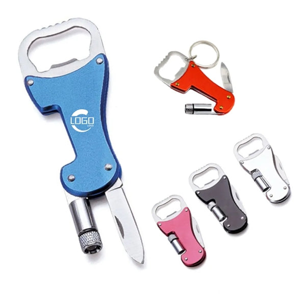 Keychain Multitool Bottle Opener with Knife Compact EDC Tool