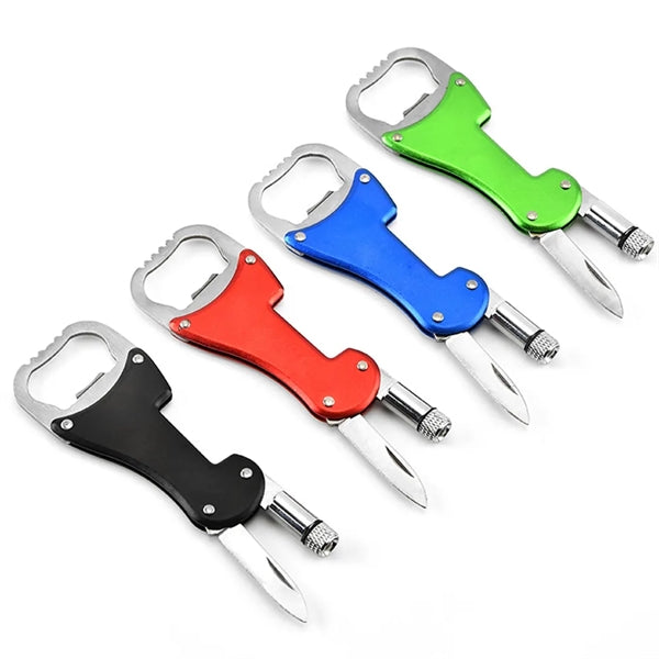 Keychain Multitool Bottle Opener with Knife Compact EDC Tool