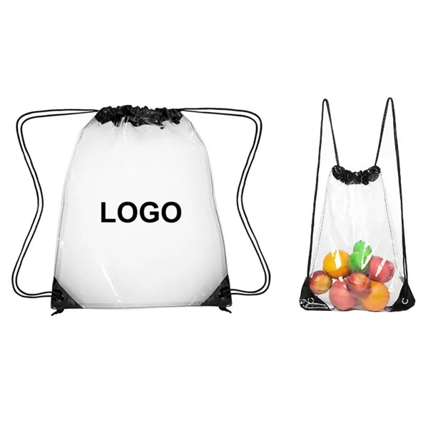 Clear PVC Stadium Drawstring Bag 13.2" x 16.9"