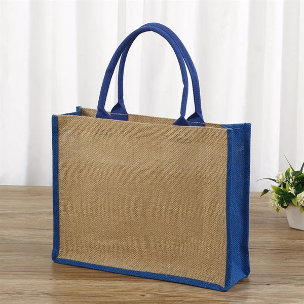 Jute Shopper Tote Bag