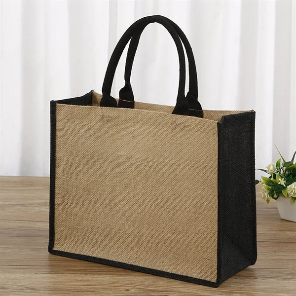 Jute Shopper Tote Bag