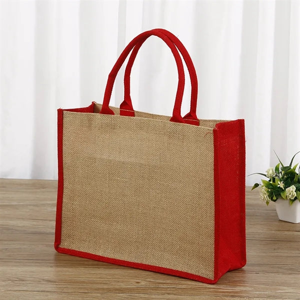 Jute Shopper Tote Bag