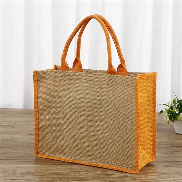 Jute Shopper Tote Bag