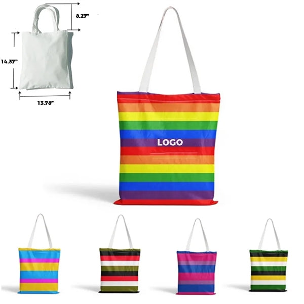 LGBT Pride Rainbow Canvas Shopping Tote Bag