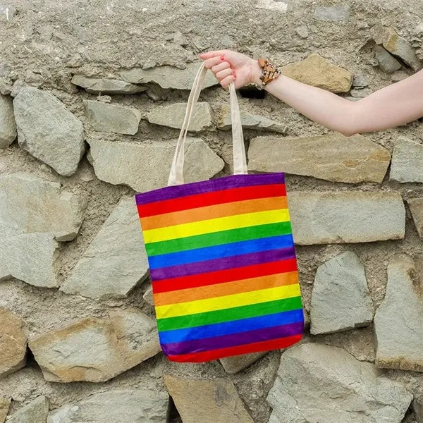 LGBT Pride Rainbow Canvas Shopping Tote Bag