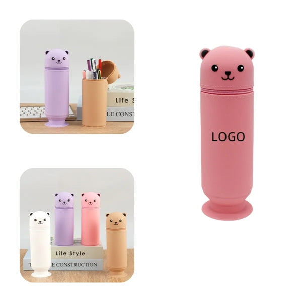 Cartoon Bear Stand Up Pen Case (Pen Holder)