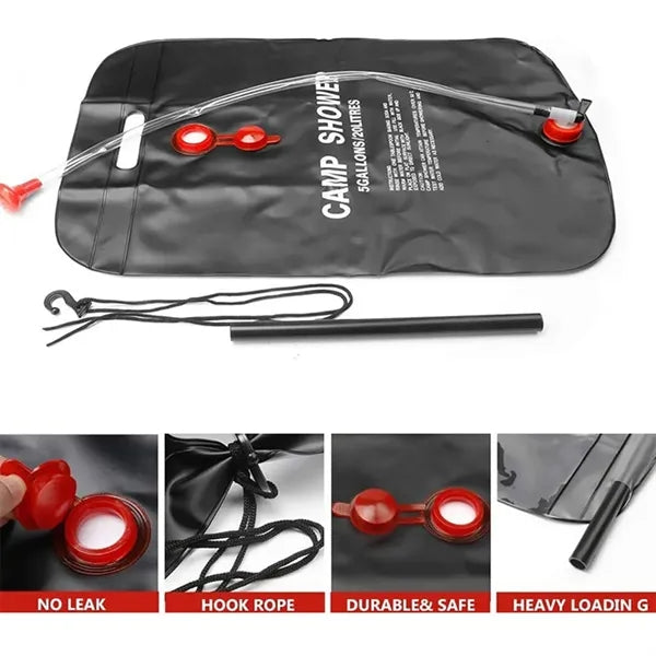 5 Gallons Portable Solar Camping Shower Bag