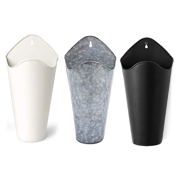 Galvanized Metal Wall Plants Holder Artificial Flower Vase