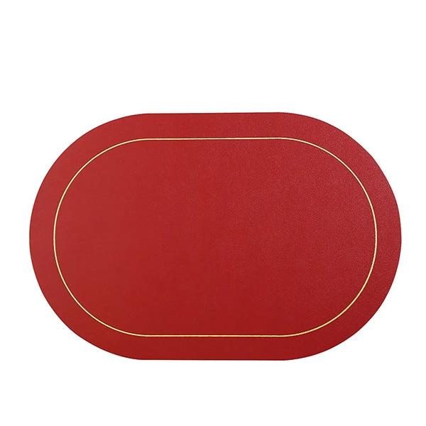 Oval Leather Insulated Placemat