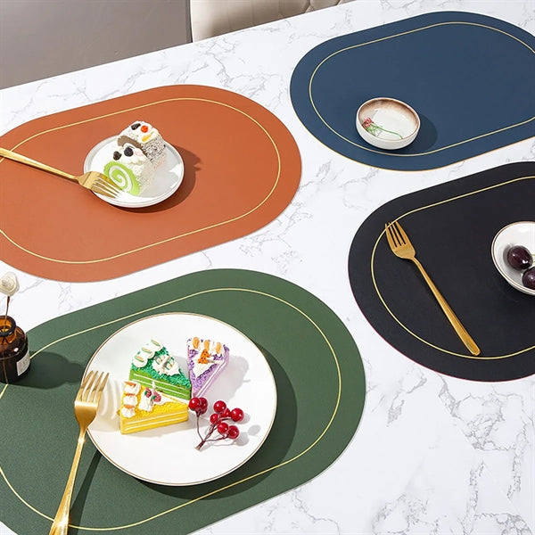 Oval Leather Insulated Placemat