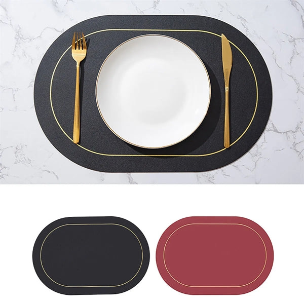Oval Leather Insulated Placemat