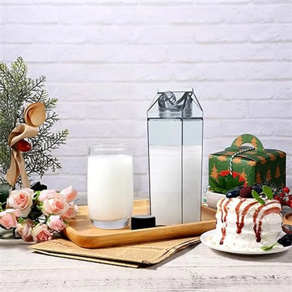 Square Clear Milk Cup